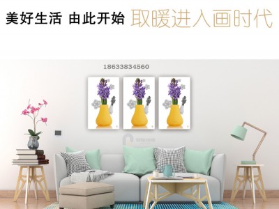 石墨烯环保电取暖 碳晶发热板取暖器 铝合金艺术墙暖节能电暖画图2