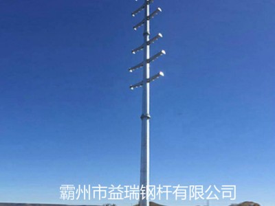 27米10kv电力钢管杆 双回路终端钢管杆 益瑞图2