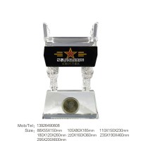 退伍军人纪念品水晶鼎摆件老兵送战友聚会活动留念军旅部队礼品